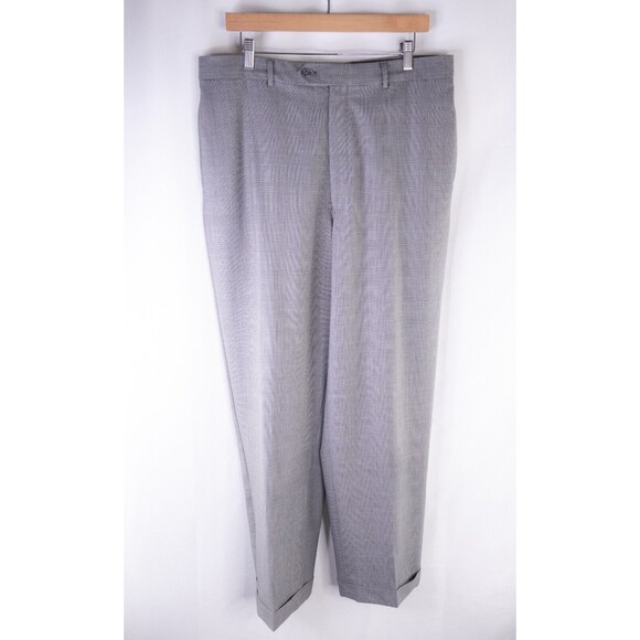 Jos. A. Bank 2-Pcs WOOL Gray Plaid Two Button Jacket Blazer Sz 42L Pants 36X30 - Picture 14 of 16